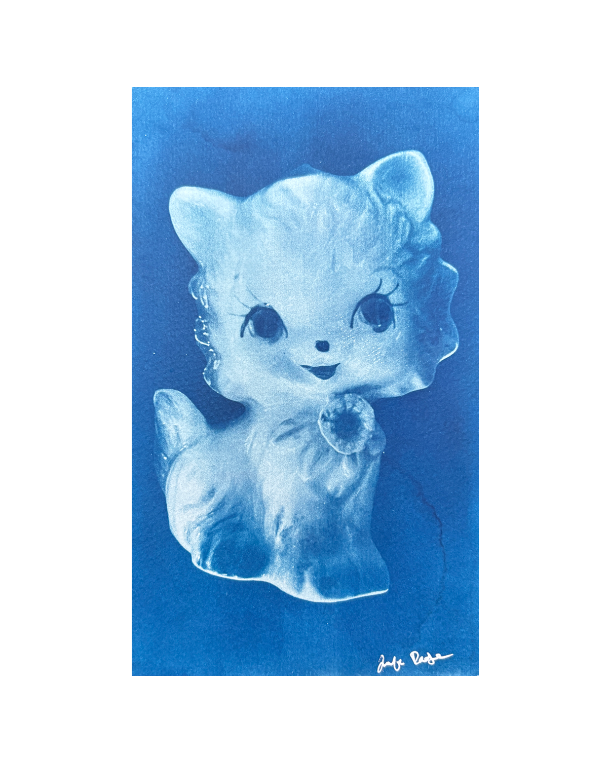 Vintage Cat Cyanotype